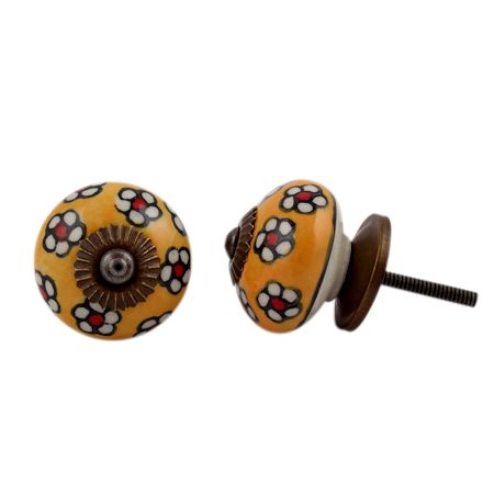 Yellow Tiny Flower Cabinet Knob
